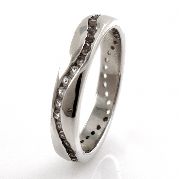 Bague Infinity en topaze blanche et argent 925