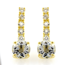 Boucles d'oreilles topaze blanche et argent 925