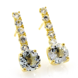 Boucles d'oreilles topaze blanche et argent 925