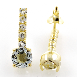 Boucles d'oreilles topaze blanche et argent 925