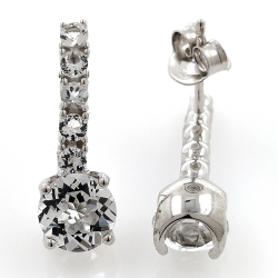 Boucles d'oreilles topaze blanche et argent 925