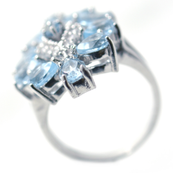 Anillo Topacio azul y plata 925