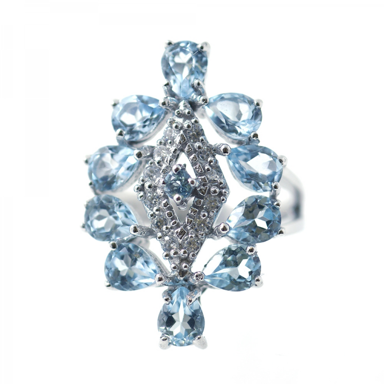 Blue topaz ring and 925 silver