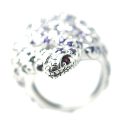 Bague Serpent Multigemas et Argent 925