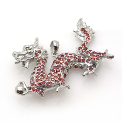 Pendentif Dragon Saphir et Argent 925