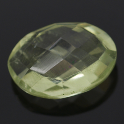 Green amethyst (prasiolite) oval cut with checkerboard 14x10mm 4pz