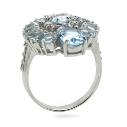 Blue Topaz & 925 Sterling Silver Ring