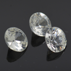 Natural white colorless zircon 5mm 4pz