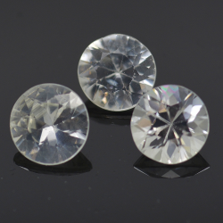 Zircon natural blanco incoloro 5mm 4pz