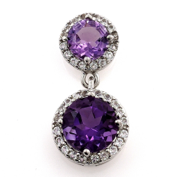 White topaz or Amethyst pendant and 925 silver