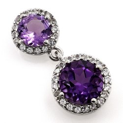 Weißer Topas- oder Amethystanhänger und 925er Silber