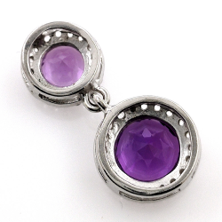 Weißer Topas- oder Amethystanhänger und 925er Silber