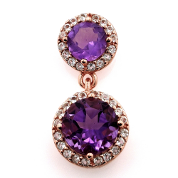 White topaz or Amethyst pendant and 925 silver