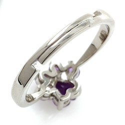 Anillo gato de Amatista o Cuarzo Rosa de Plata 925
