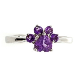 Bague en argent 925 avec améthyste ou quartz rose