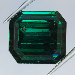 6.95ct Moissanita Verde Talla Esmeralda 11.55x10.67mm