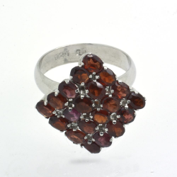 Garnet & 925 Sterling Silver Ring