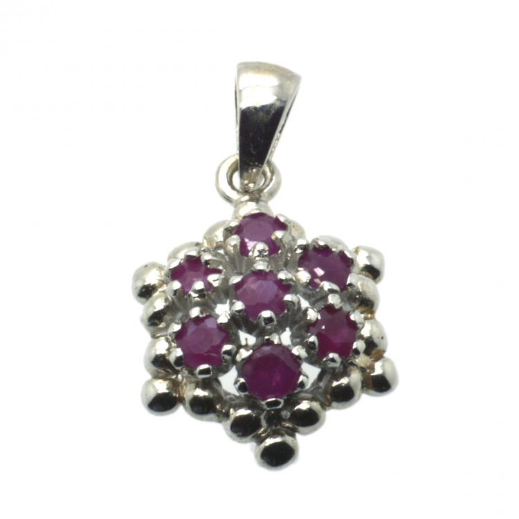 Ruby & 925 Sterling Silver Pendant