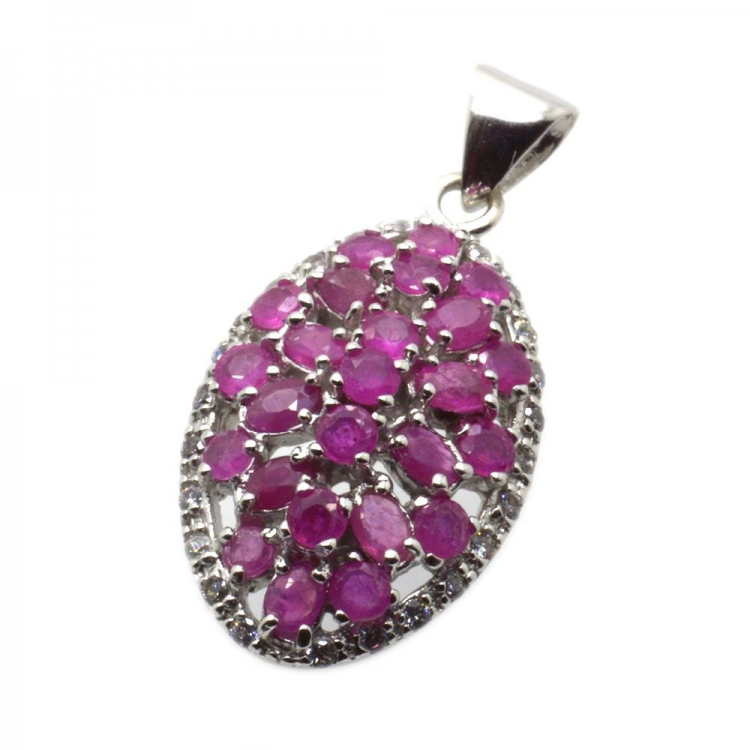 Ruby & 925 Sterling Silver Pendant