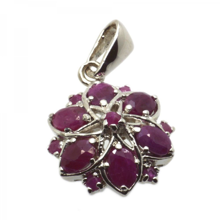 Ruby & 925 Sterling Silver Pendant