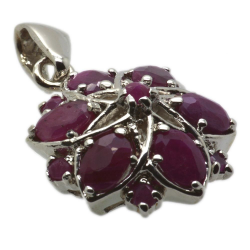 Ruby & 925 Sterling Silver Pendant