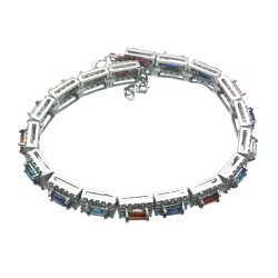 Multigems & 925 Sterling Silver Bracelet