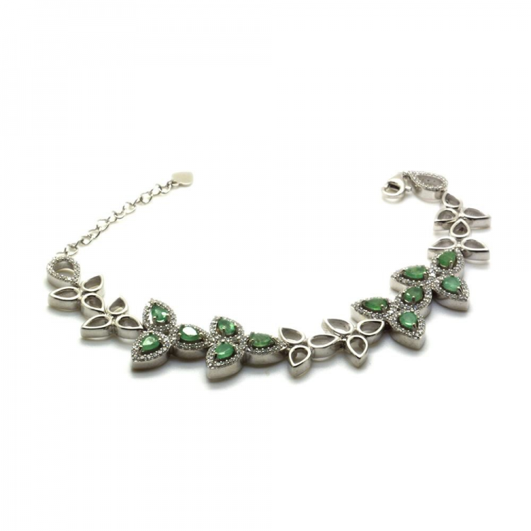 Raw Emerald Chain Bracelet - Uniquelan Jewelry