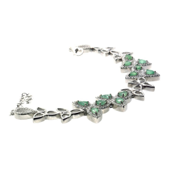 Emerald & 925 Sterling Silver Bracelet