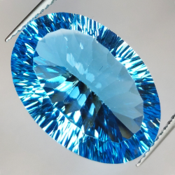 19.76 ct Blue Topaz Cut Oval Millenium 21 x 14.7 mm