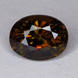 2,15 ct Tourmaline Bicolore verte orange coupe ovale 8x6mm