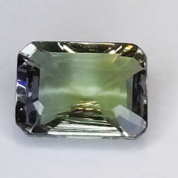 1.36ct Tanzanite Green emerald cut 7x5mm