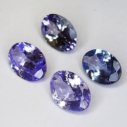 2,27ct Tanzanite coupe ovale 6x5mm 4pcs