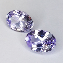 1.74ct Coppia Tanzanite  taglia ovale 7x5mm