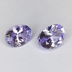 1.74ct Coppia Tanzanite  taglia ovale 7x5mm