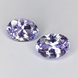 1,74ct Paire Tanzanite coupe ovale 7x5mm