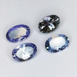 1,84ct Tanzanite coupe ovale 6x4mm 4pcs