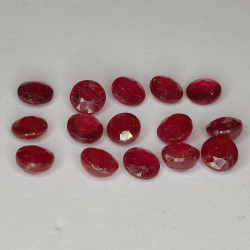 6.95ct Ruby round cut 4.2x2.9mm 15pc