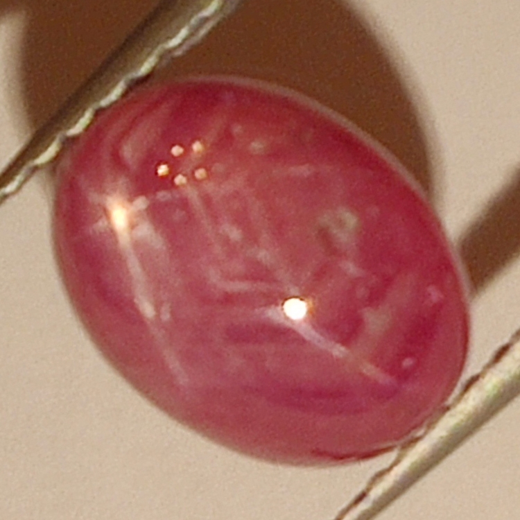 3.35ct Ruby Star cabochon oval 8.7x6.5mm