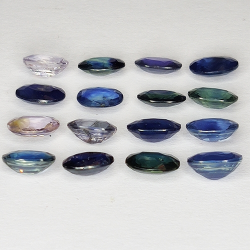 7.74ct Blue Sapphire oval cut 6x4mm 16pz