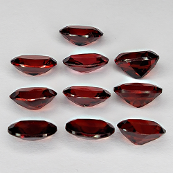 9,25ct Roter Granat ovalschliff 7x5mm 10Stk