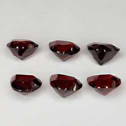 6.01ct Red Garnet heart cut 6x6mm 6pcs