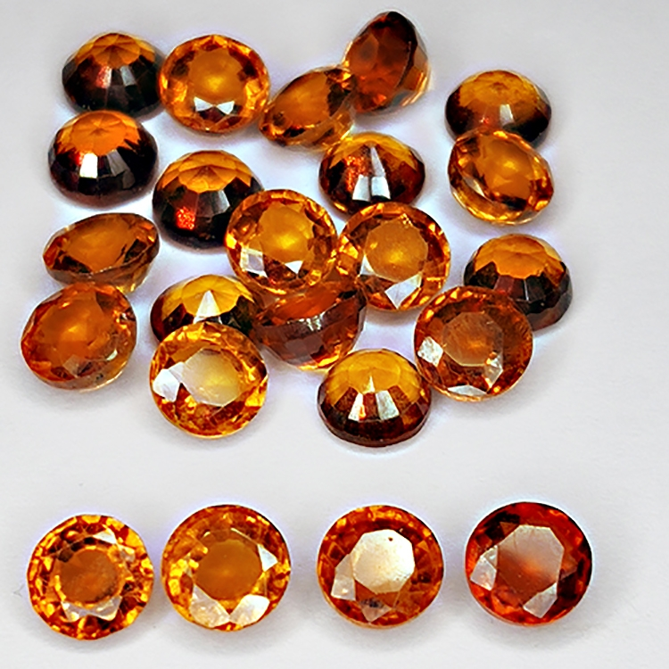 16.11ct Grenat Hessonite coupe ronde 5x3mm 23pcs