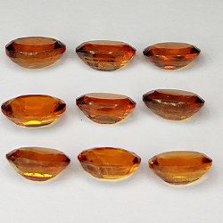 8,85ct Grenat Hessonite coupe ovale 7x5mm 9pc