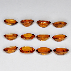 6.50ct Granato Hessonite taglio ovale 6x4mm 12pz