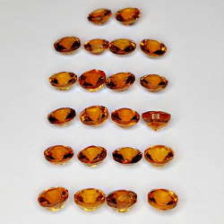 7.19ct Garnet Hessonite round cut 4x3mm 22pc