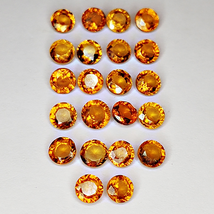 7.19ct Garnet Hessonite round cut 4x3mm 22pc