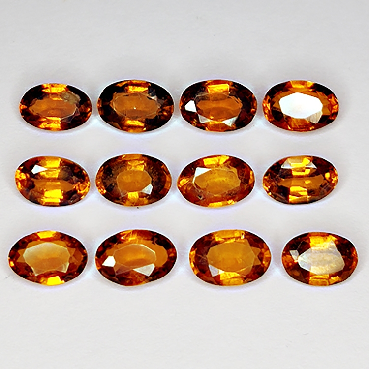 6,36ct Grenat Hessonite coupe ovale 6x4mm 12pcs