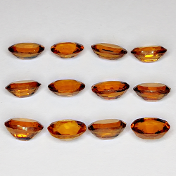 6.73ct Hessonite Granato taglio ovale 6x4mm 12pz