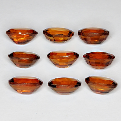 9.69ct Hessonite Granato taglio ovale 7x5mm 9pcs