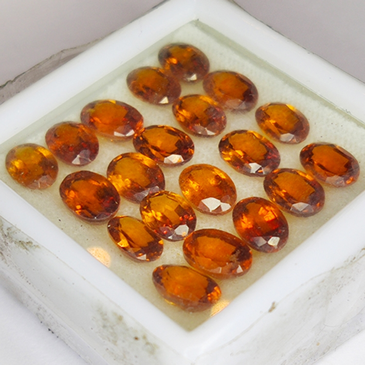 20,80ct Grenat Hessonite coupe ovale 7x5mm 20pcs